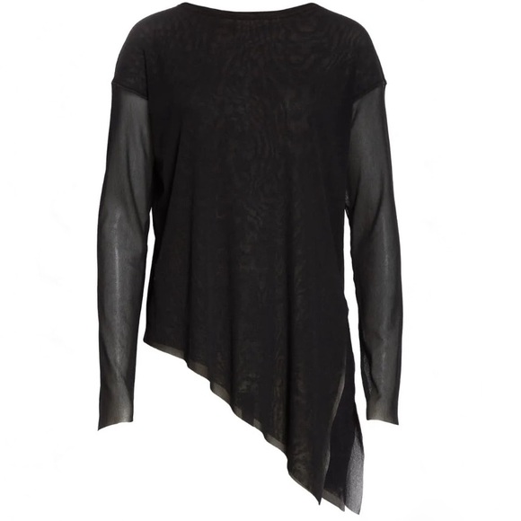 New Black Fuzzi Asymmetrical Hem Top Size Medium - Picture 1 of 8